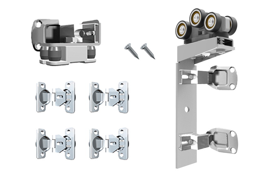 SF-60D fitting set for 2 panels with bottom guide 